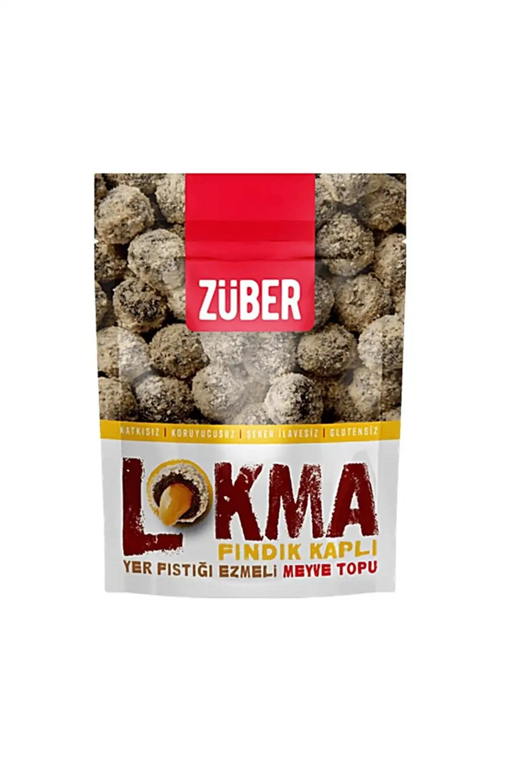 Züber Fındık Kaplı Yer Fıstığı Ezmeli Meyve Topu