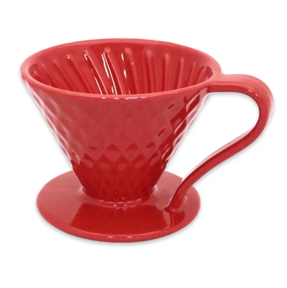 V60 Dripper Seramik Kahve Demleme Kırmızı