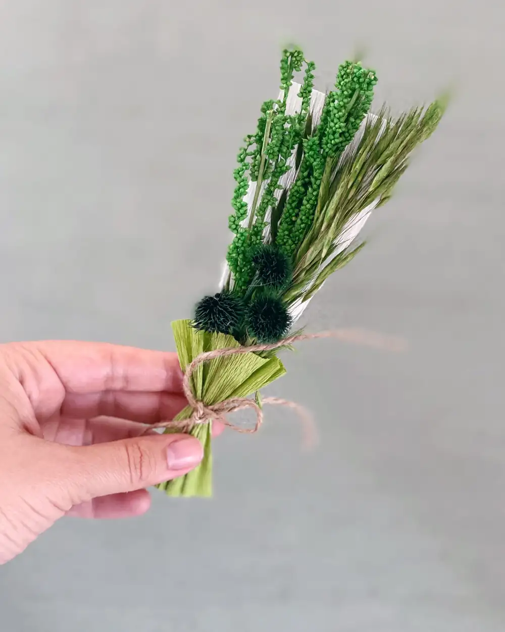 Aida Mini Yeşil Buket Kuru Çiçek