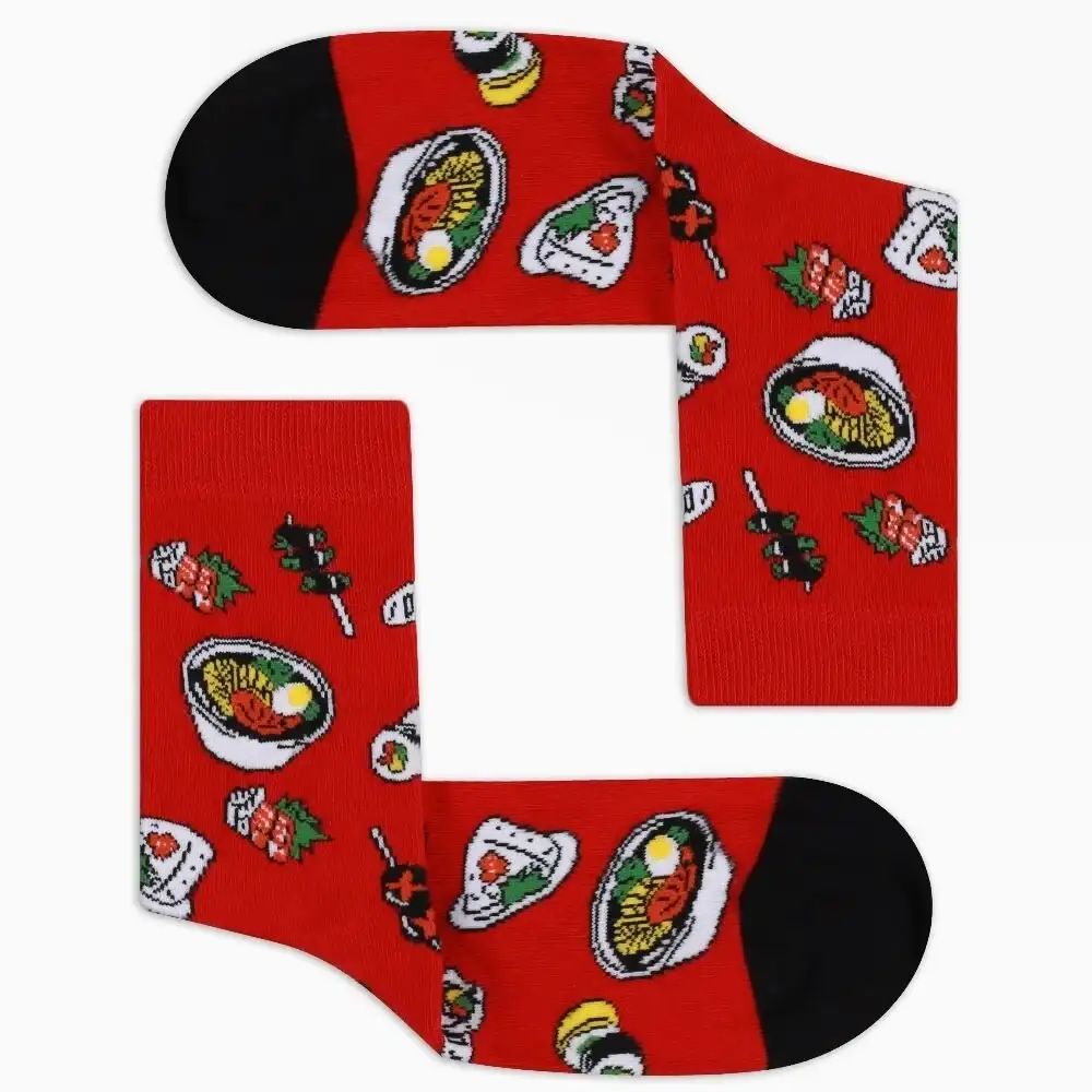 Çorap N48 - ColorCool Kırmızı Sushi Bowl Çorap