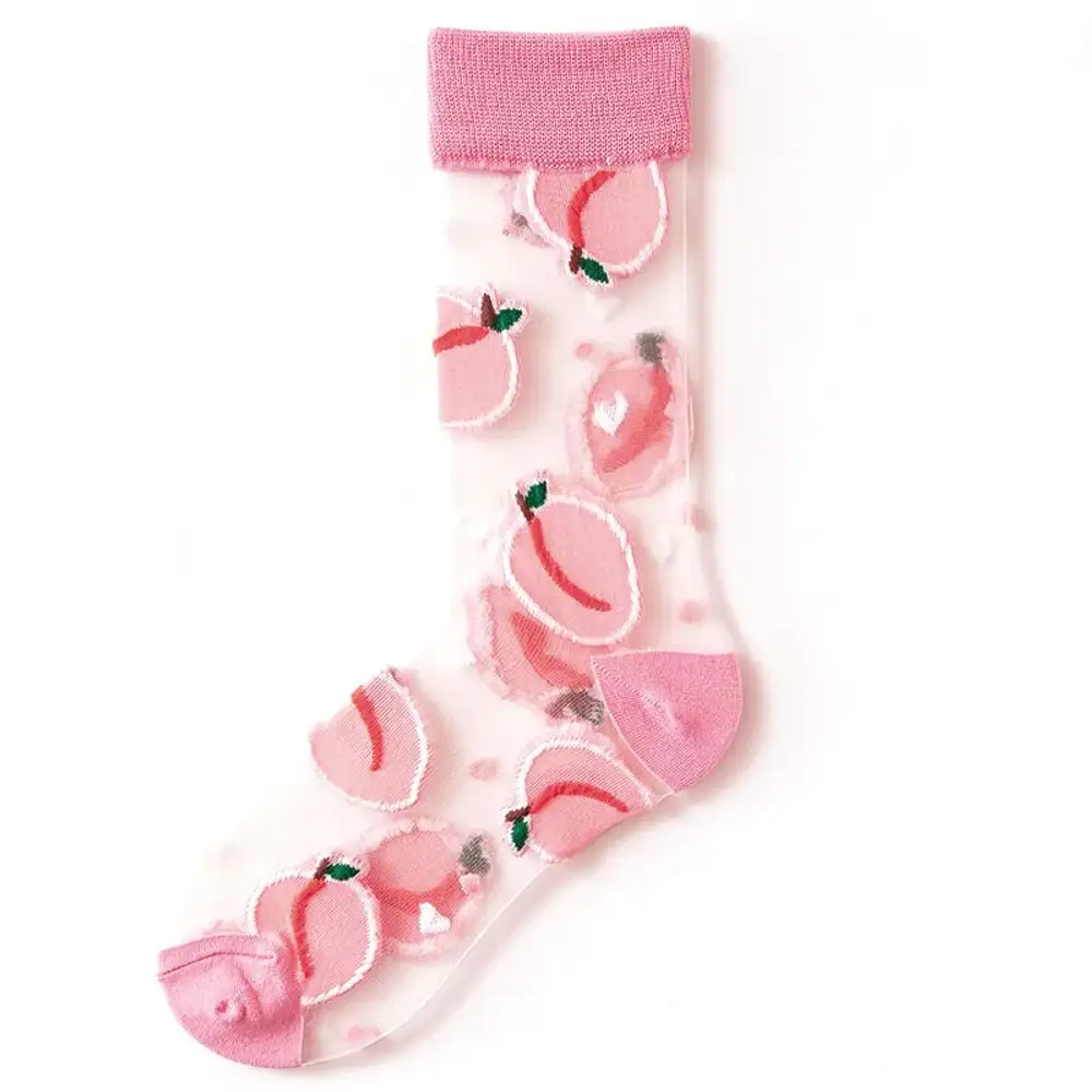 Çorap N56 - Bolero Japon Kore Tarzı Şeffaf Transparan Kadın Çorap Peach