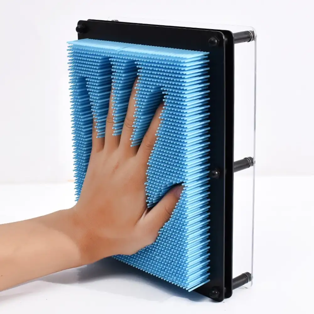 3D Pin Antistres Parmak İzi Plastik Çocuk Oyuncağı Mavi Orta Boy
