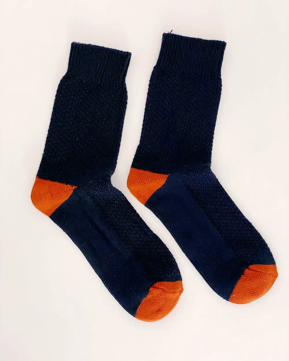 Çorap N101 - Bolero Kabartma Desenli Kiremit Lacivert Kışlık Çorap