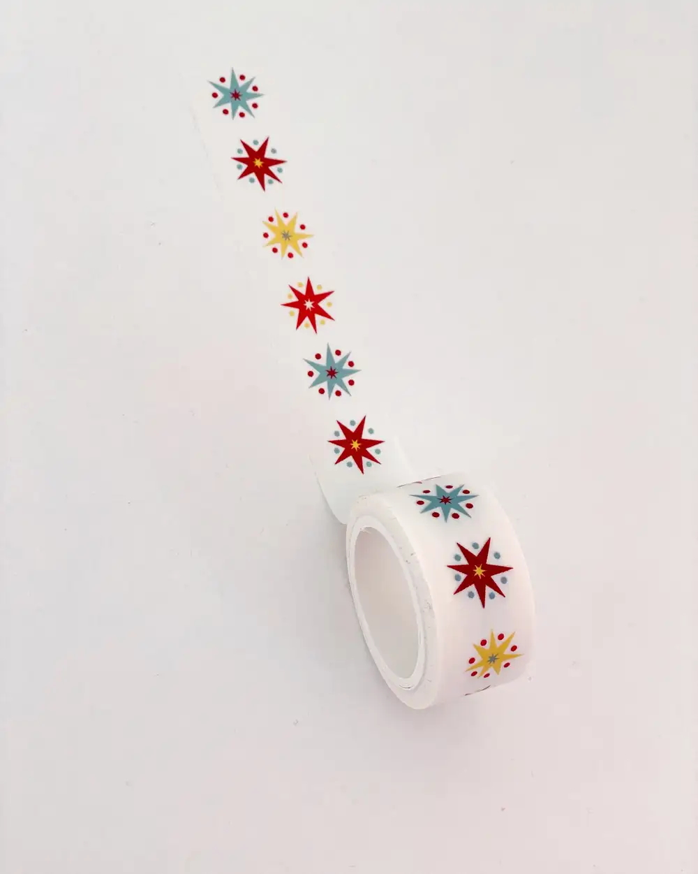 Desenli Kağıt Bant - Ikea Beyaz Yılbaşı Yıldız Desenli Dekoratif Bant
