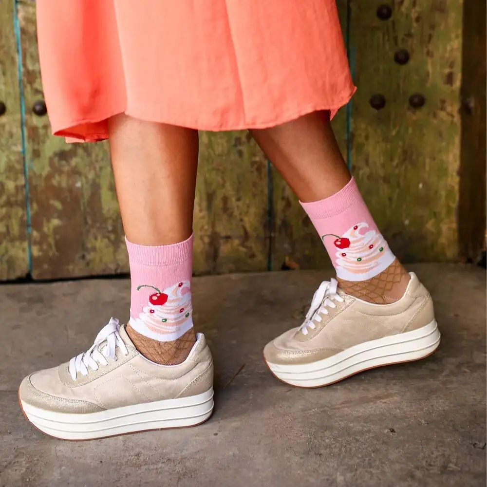 Çorap N489 -  ColorCool Pembe Dondurma Kadın Çorap