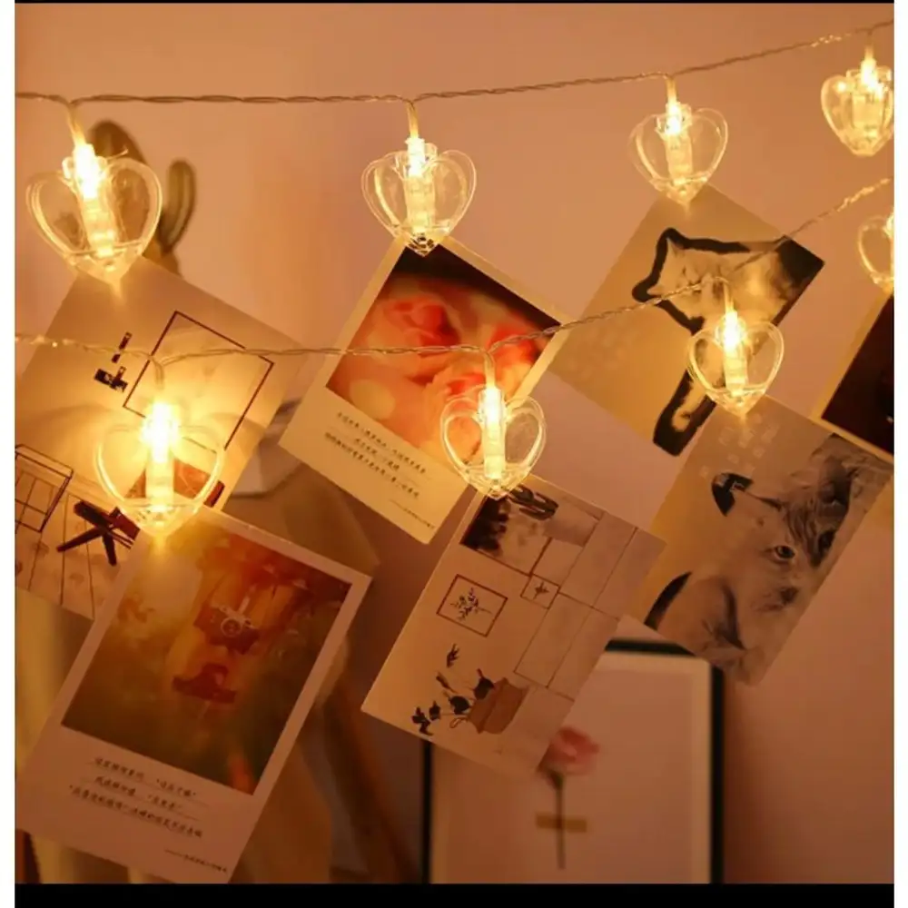 Kalpli Mandal Fotoğraf Tutucu Led Işık Zinciri Lamba Yılbaşı Süsü
