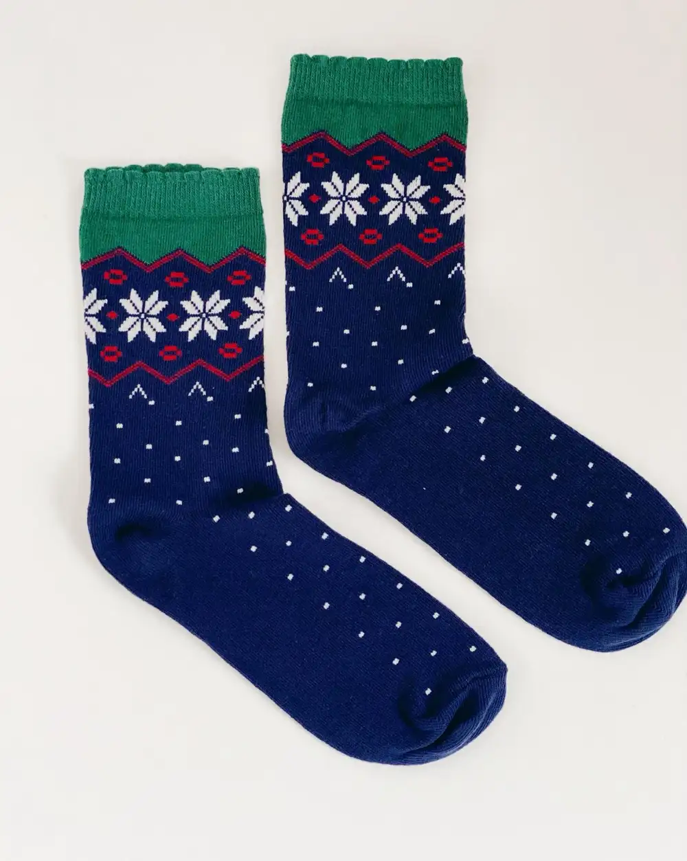 Yılbaşı Çorap Kar Tanesi Desenli Lacivert Yeni Yıl Çorabı