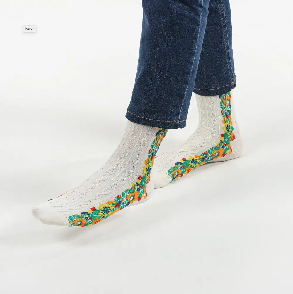 Çorap N457- Bolero Kadın Etnik Desenli Dikişsiz Çorap