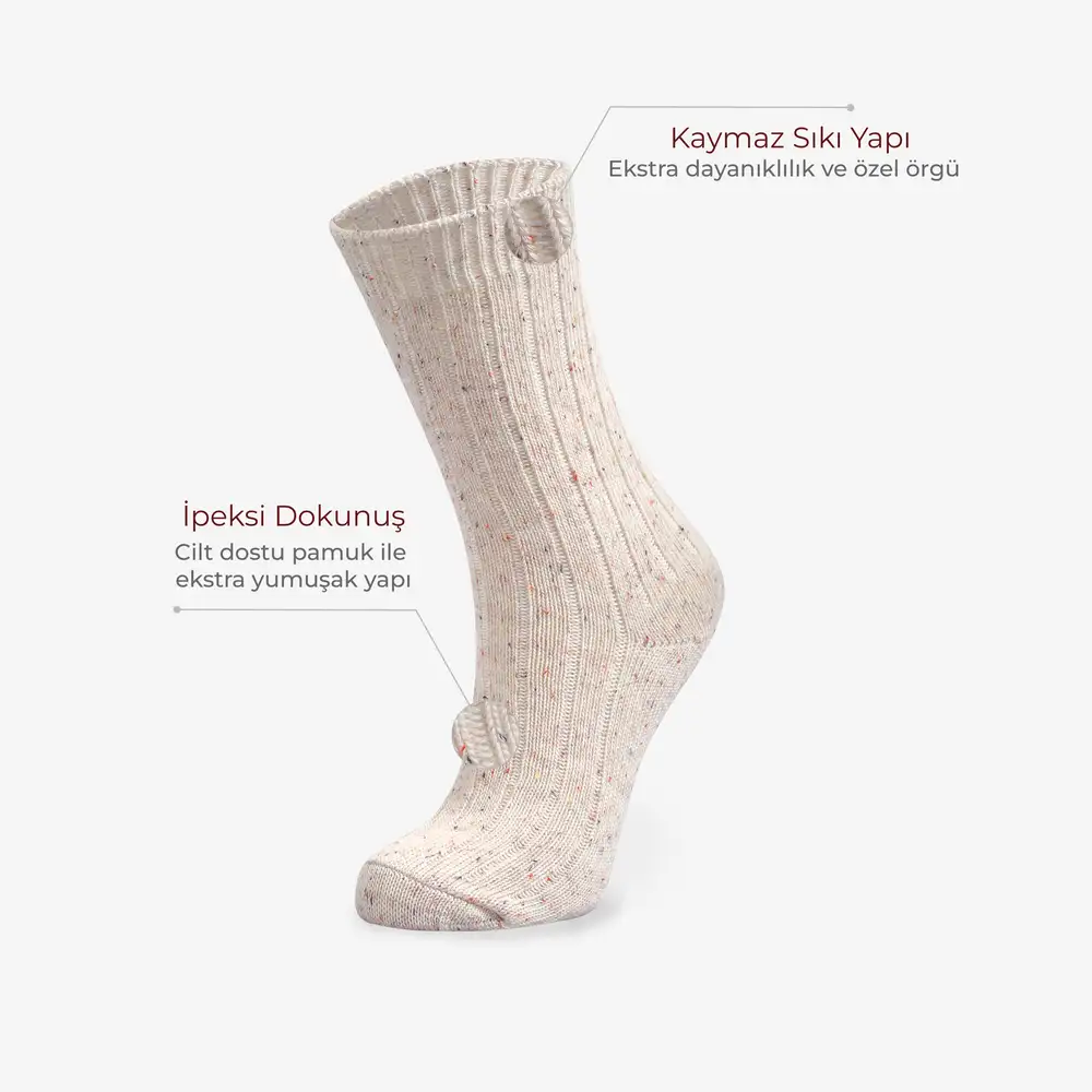 Çorap N038 - Bolero Kadın Kışlık Soket Pembe Kırçıllı Çorap
