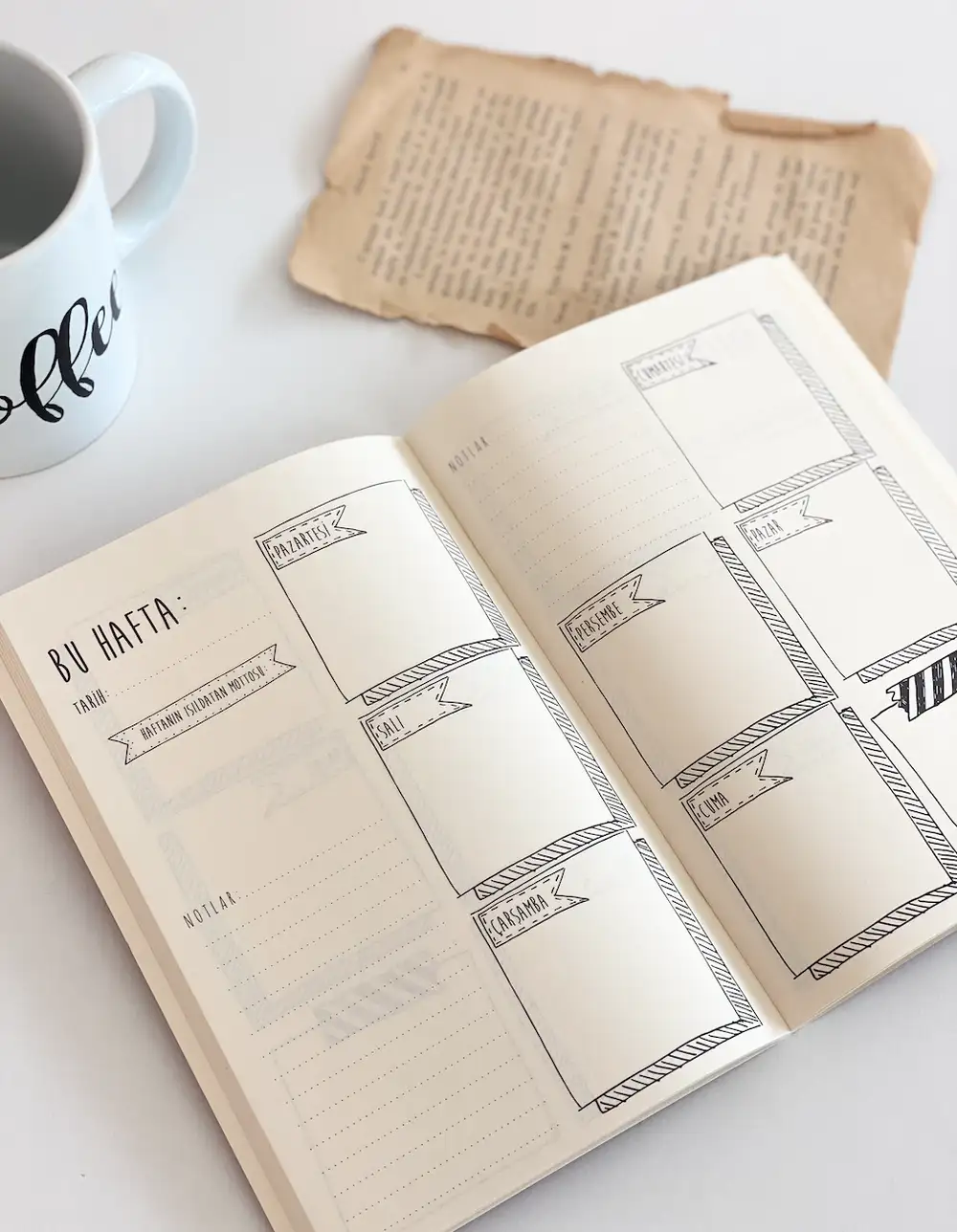 Big Plans Planner Süresiz Haftalık Planlayıcı İş Hediyesi Defter Gri
