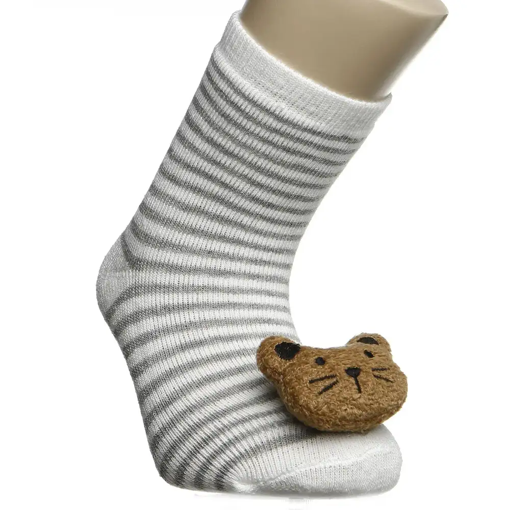 HelloBaby Çorap - Oyuncaklı Havlu Bebek Çorabı Sevimli Ayıcık