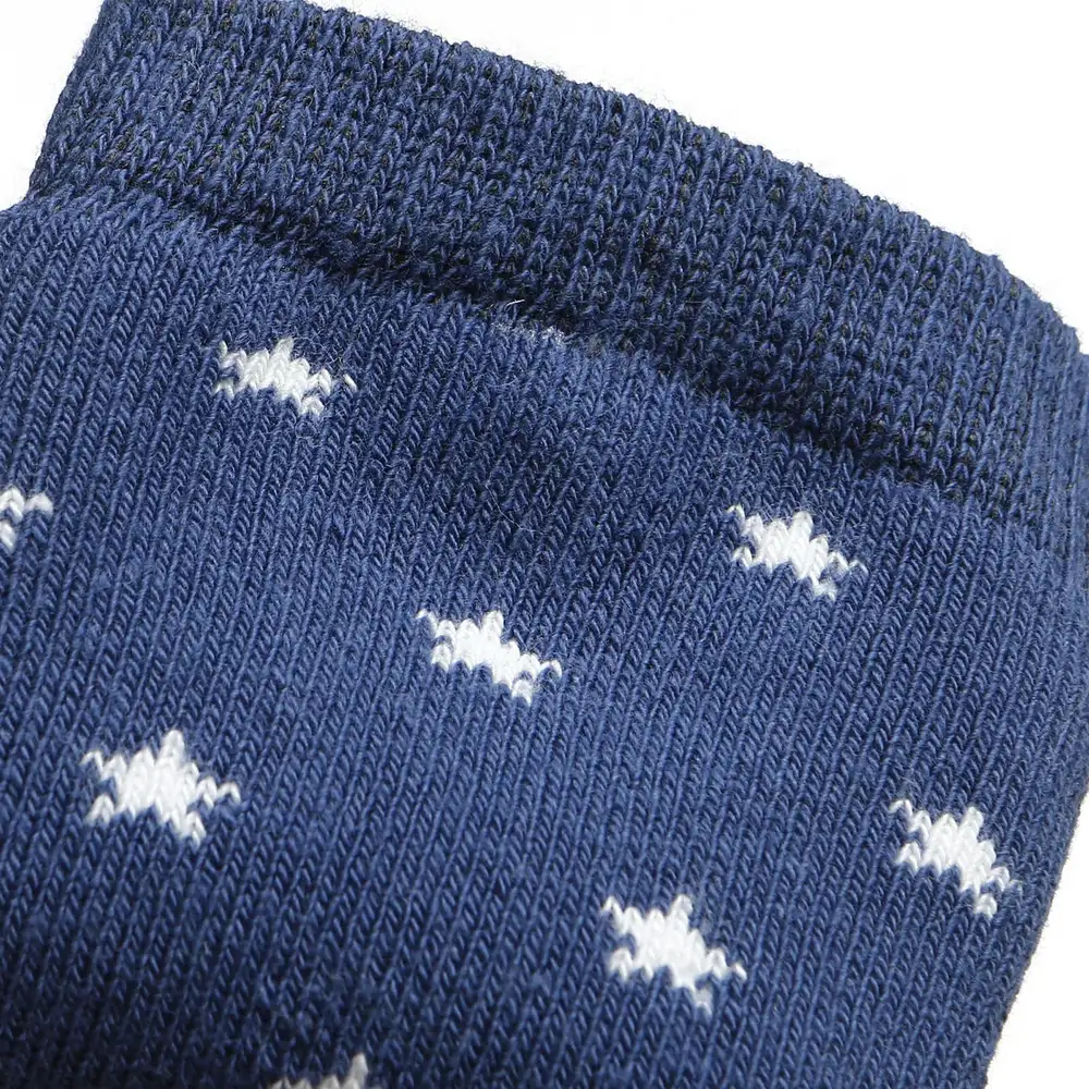 HelloBaby Çorap - Oyuncaklı Havlu Bebek Çorabı Lacivert Beyaz Yıldızlı