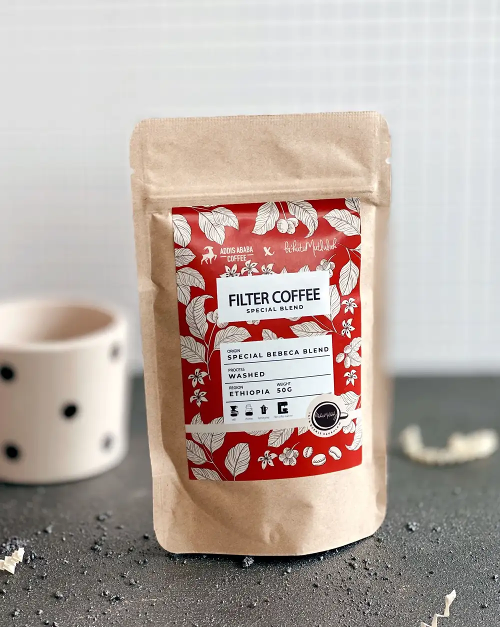 Filtre Kahve - Happy Kırmızı Special Blend Filter Coffee Addis Ababa Coffee 50 gr.