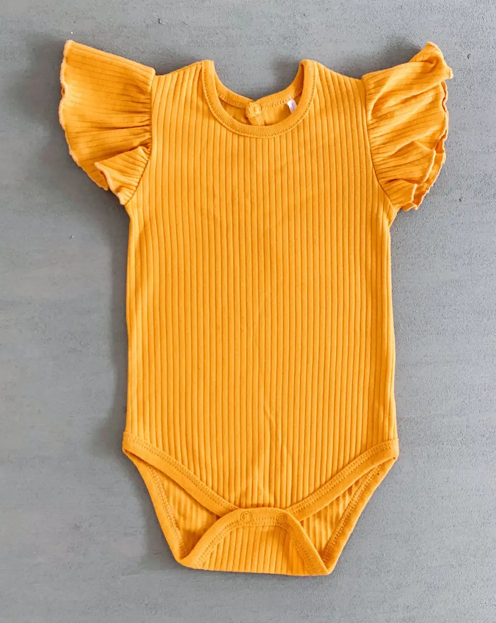 HelloBaby Kız Bebek Kaşkorse Fırfır Sarı Atlet Body