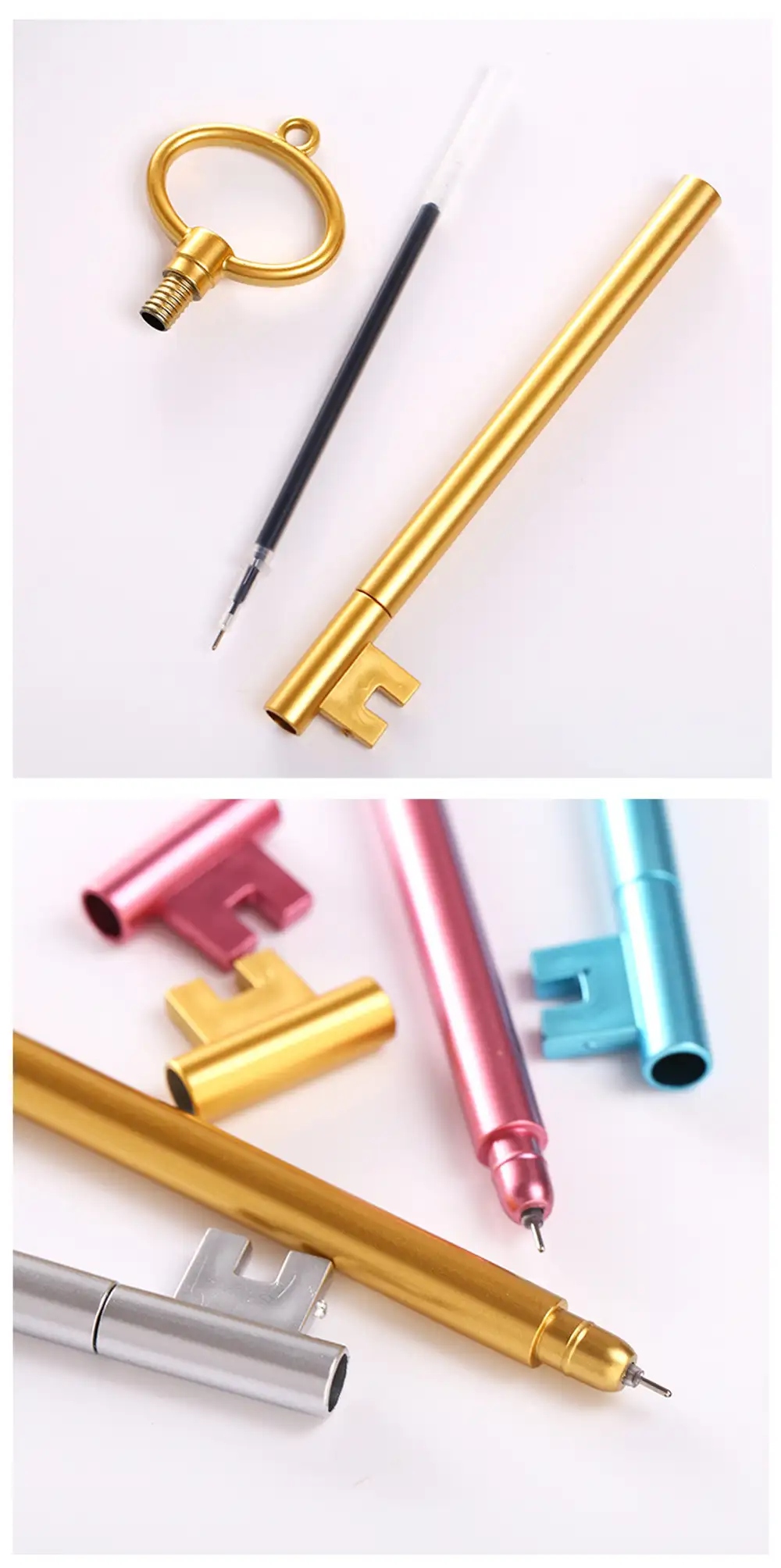 Retro Yaratıcı Anahtar Kalem Hediye Metal Tükenmez Kalem
