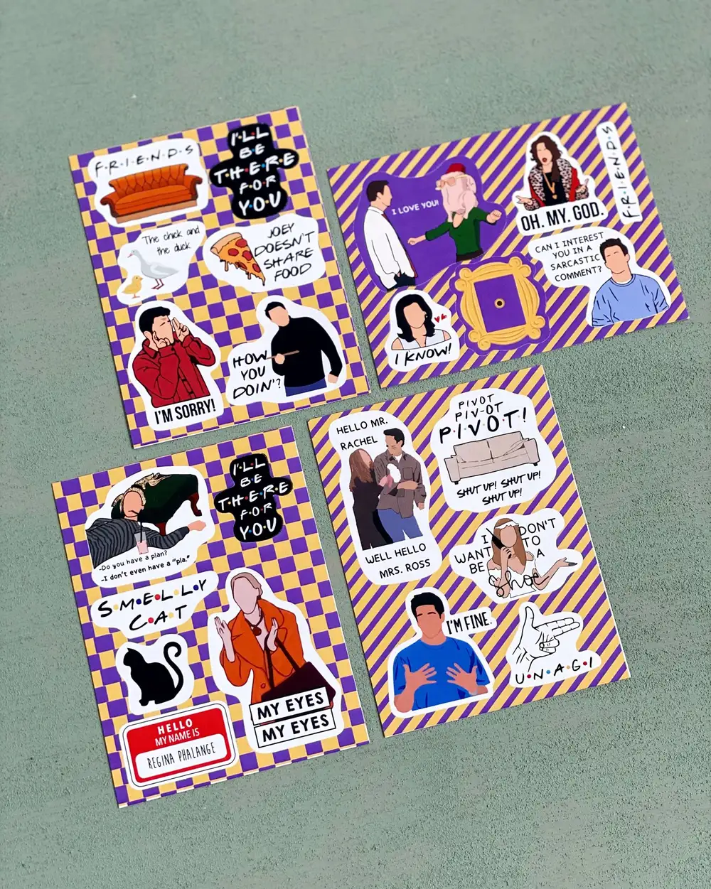 Friends Temalı Sticker Pack Eğlenceli 4'lü Sticker Seti