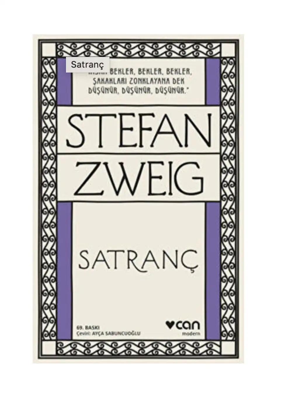 Satranç Can Modern Yayınları Stefan Zweig