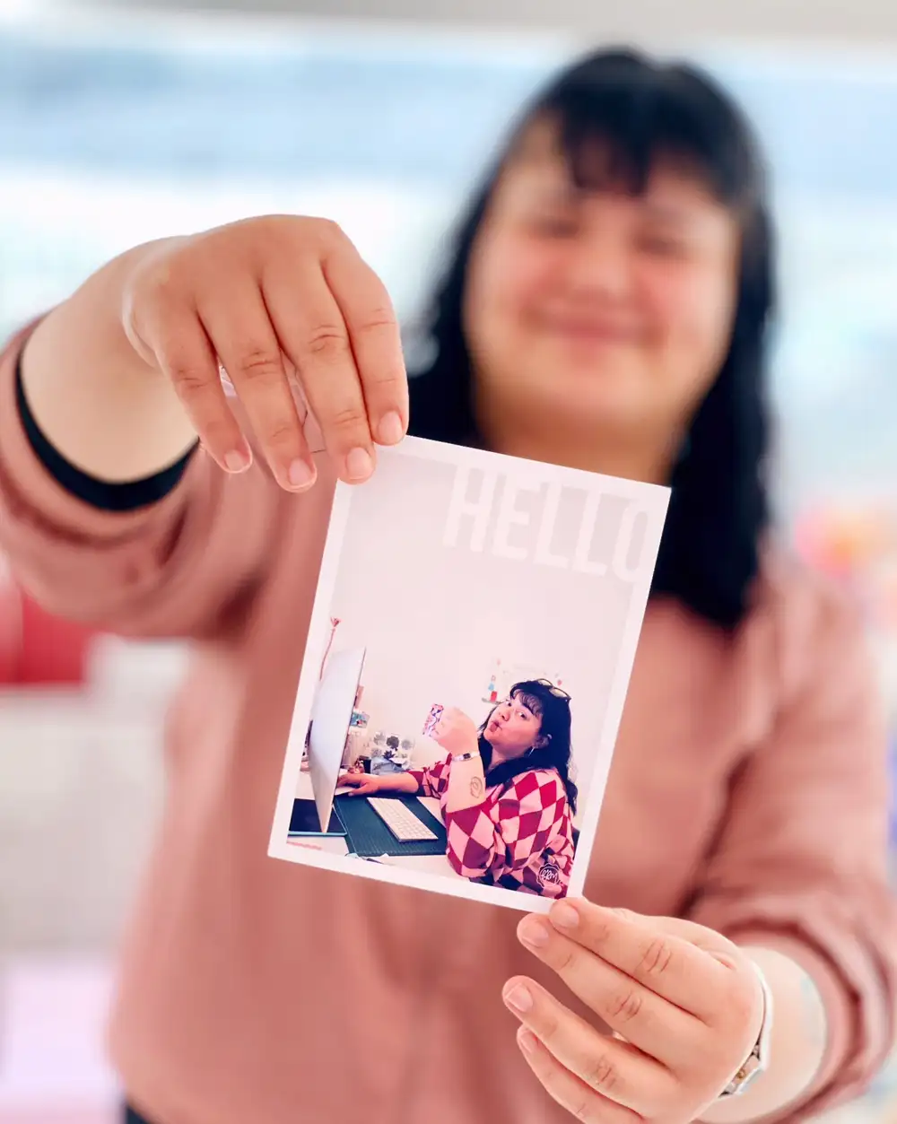 Hello Merhaba Pozitif Mesajlı Hediye Kişiye Özel Fotoğraf Baskısı 13 x 18 cm