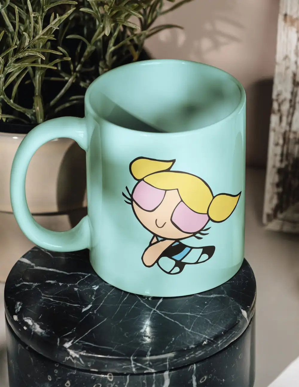 Powerpuff Girls Utangaç Bubbles Mavi Hediye Kupa Bardak