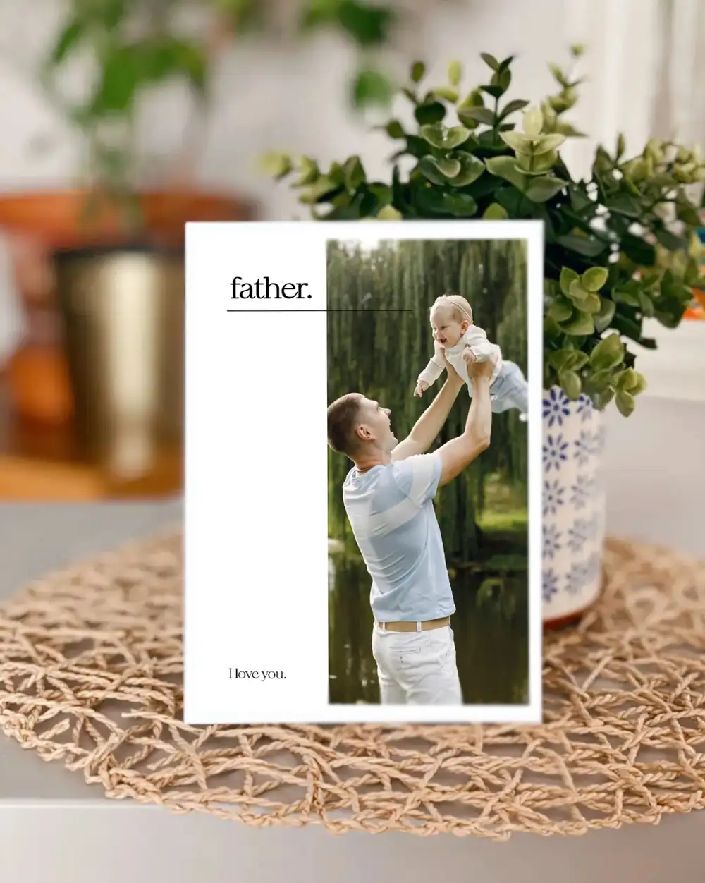 Father I Love You Mesajlı Babalar Günü Kişiye Özel Hediye Fotoğraf Baskısı 13 x 18 cm