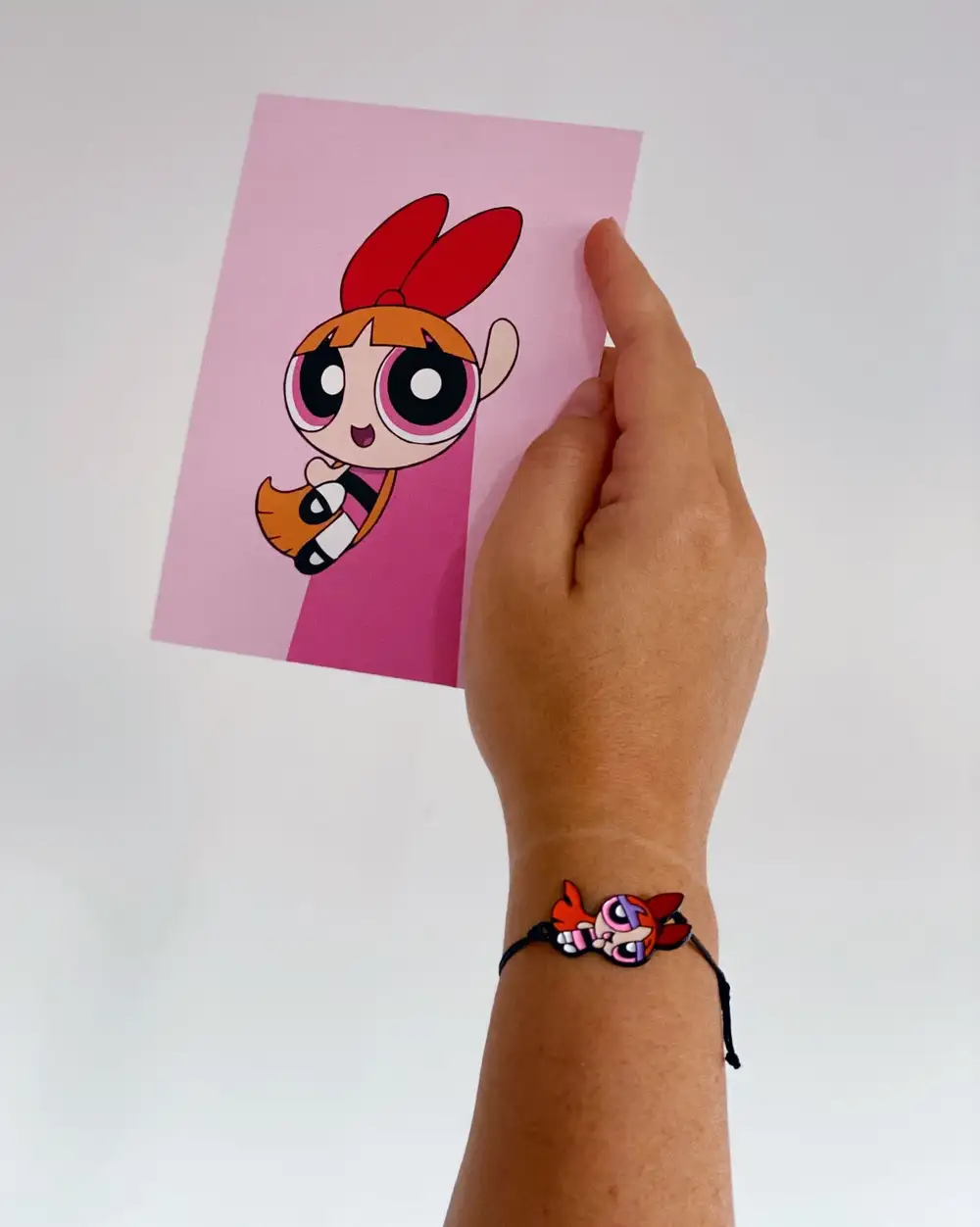 Powerpuff Girls Pembe Blossom Mineli Bileklik & Blossom Motto Kartı