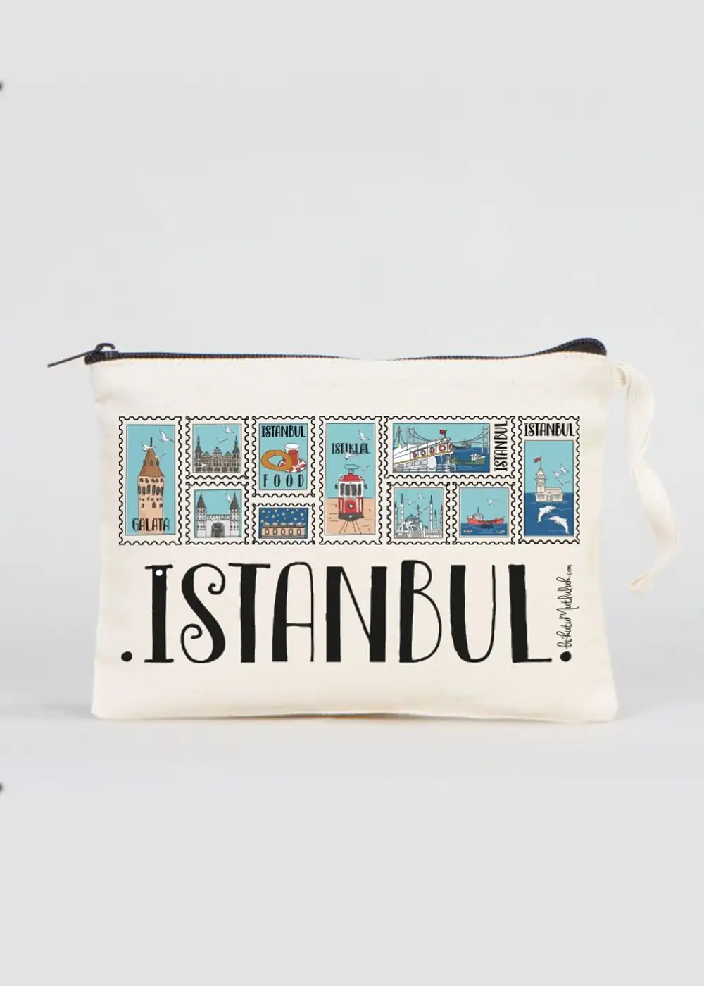 İstanbul'a Mektuplar Souvenir İstanbul Makyaj Çantası Clutch Kalemlik