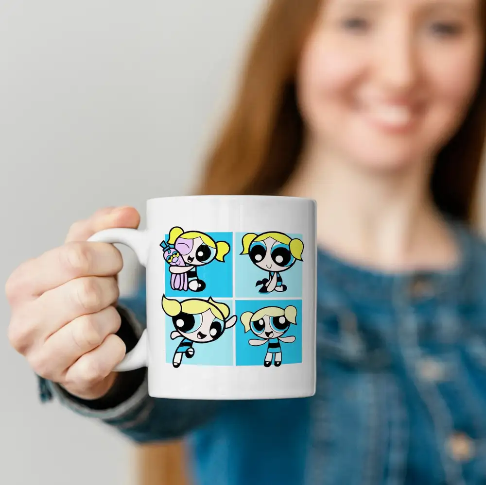 Powerpuff Girls Bubbles Mavi Enerjisi Hediye Kupa Bardak