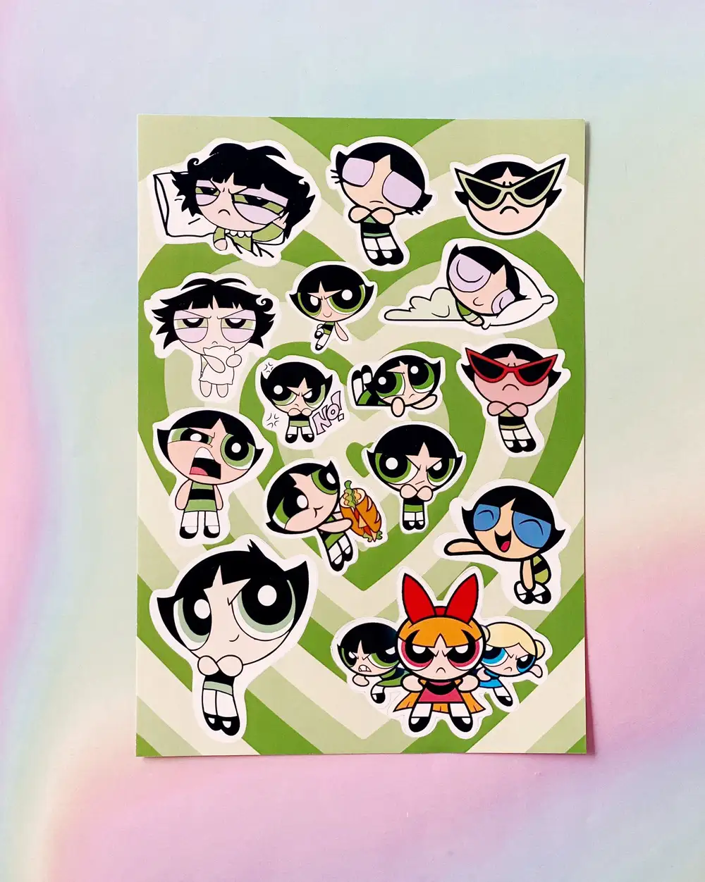 Powerpuff Girls Buttercup Yeşil Sticker Seti