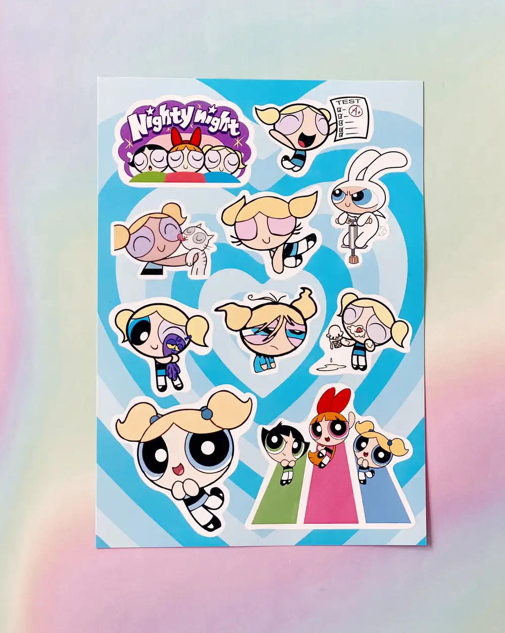 Powerpuff Girls Bubbles Mavi Sticker Seti