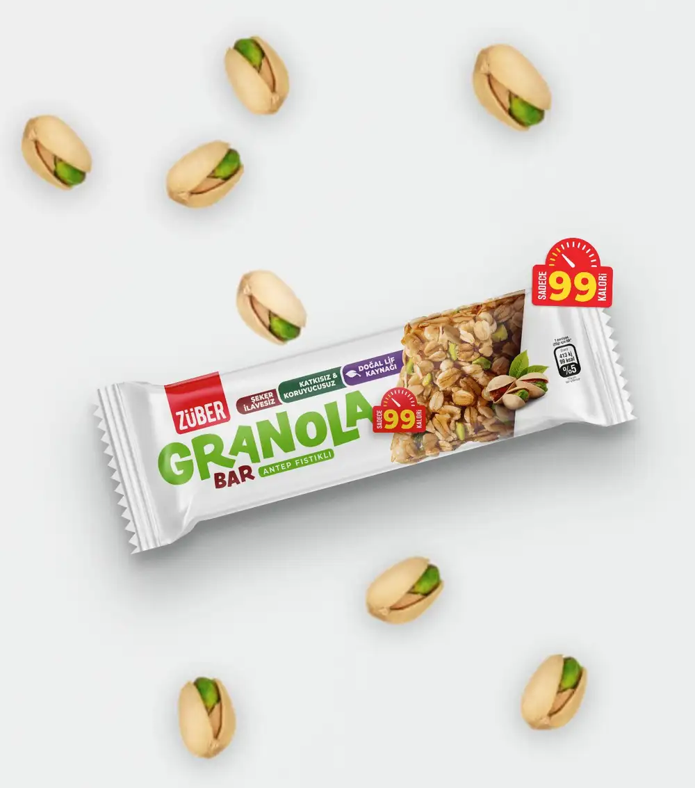 Züber Antep Fıstıklı Sağlıklı Granola Bar 25 gr