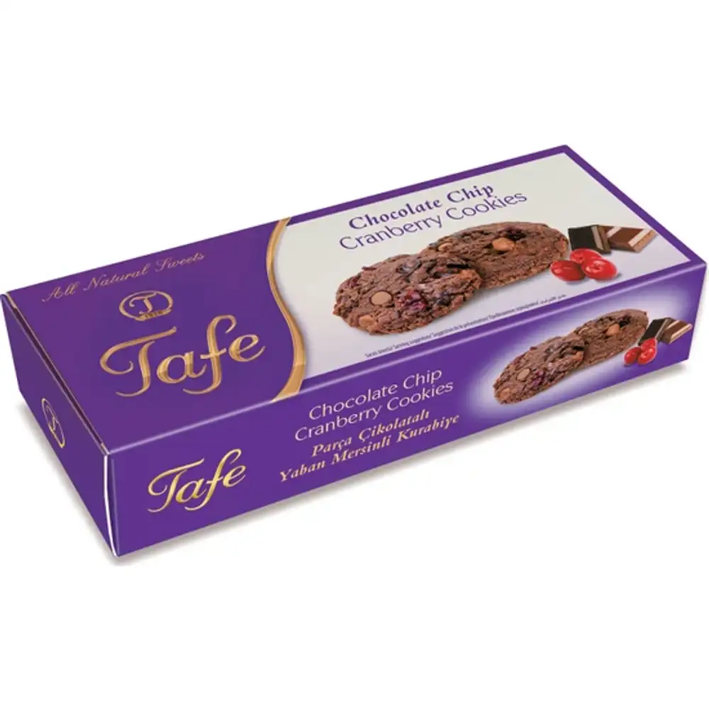 Tafe Chocolate Chip Cookie - Parça Çikolalatalı Yaban Mersinli Kurabiye 140 gr.