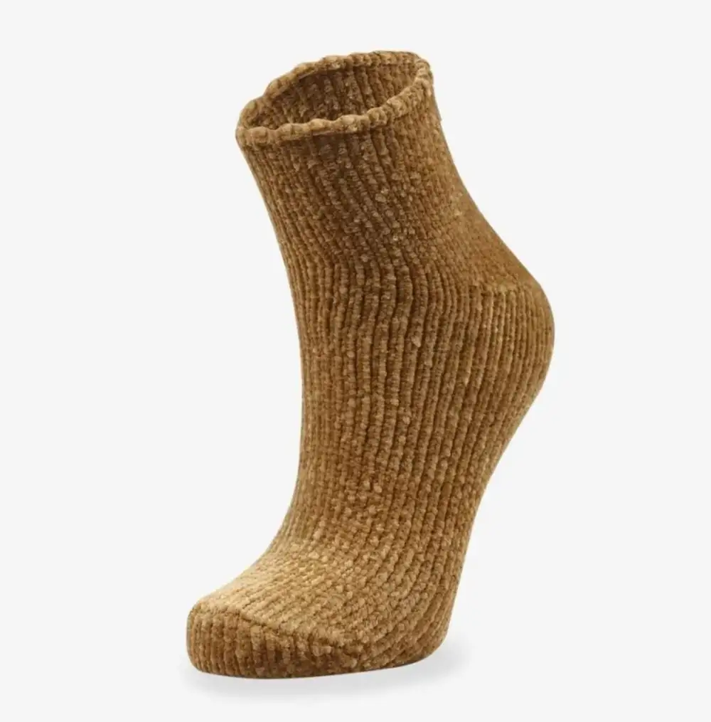 Çorap N025 - Bolero Kahverengi Kadife Dokulu Kadın Kışlık Çorap