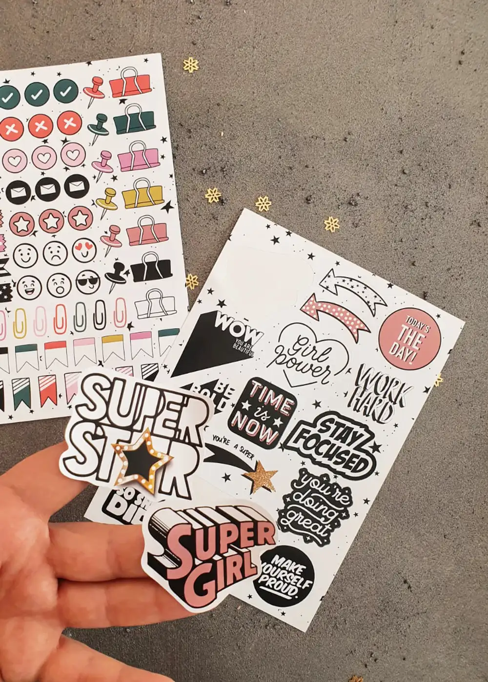 Planlı Mutluluk Super Girl Planlayıcı Sticker Seti 2'li