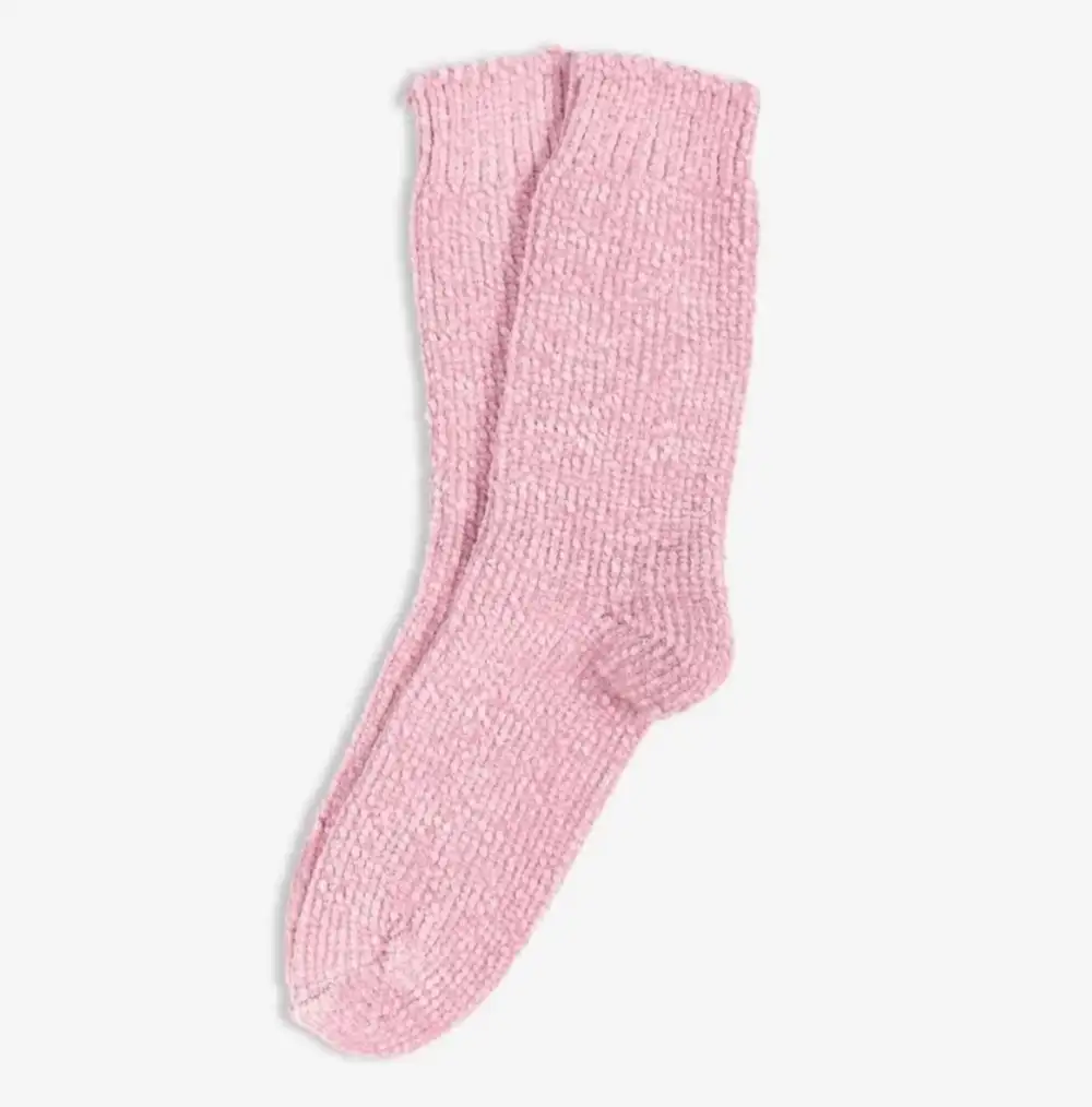 Çorap N019 - Bolero Pembe Kadife Dokulu Kadın Kışlık Çorap