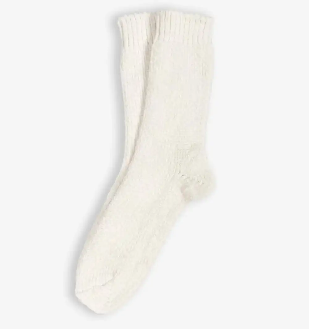 Çorap N023 - Bolero Ekru Kadife Dokulu Kadın Kışlık Çorap