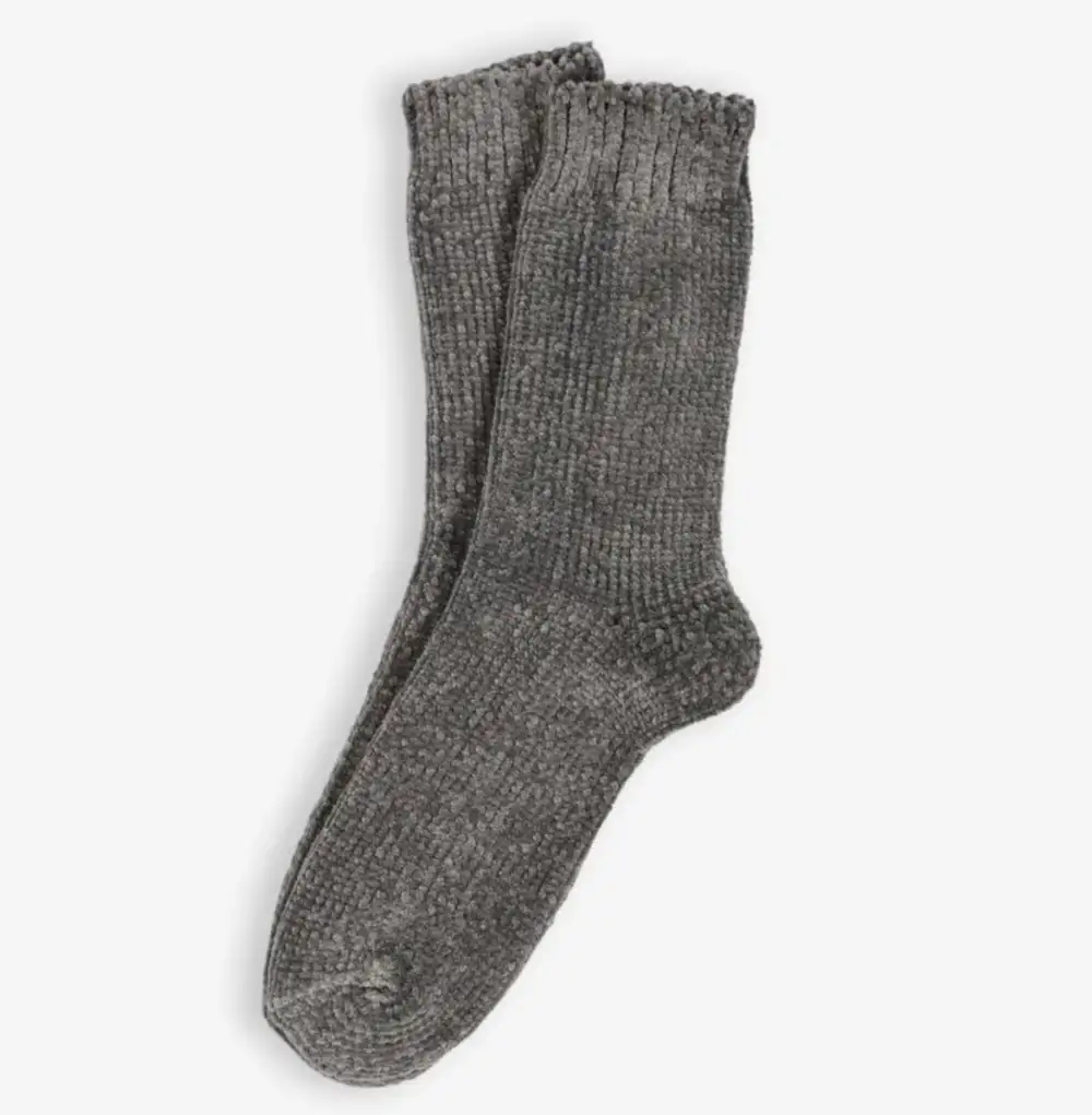 Çorap N026 - Bolero Füme Gri Kadife Dokulu Kadın Kışlık Çorap