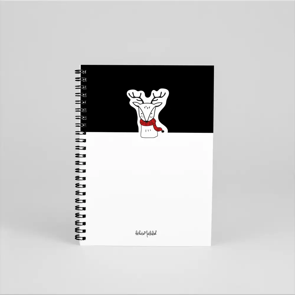 A5 Tasarım Spiralli Defter - Geyik