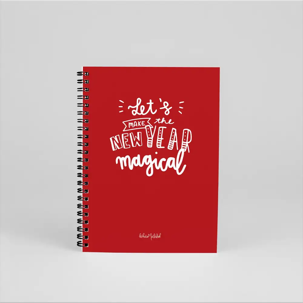 A5 Tasarım Spiralli Defter - New Year Magical