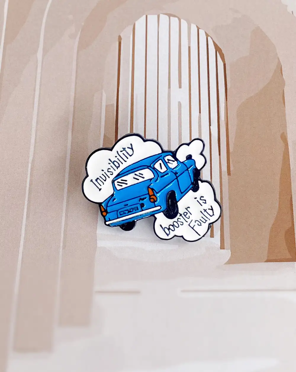 Mavi Araba Hediye Rozet