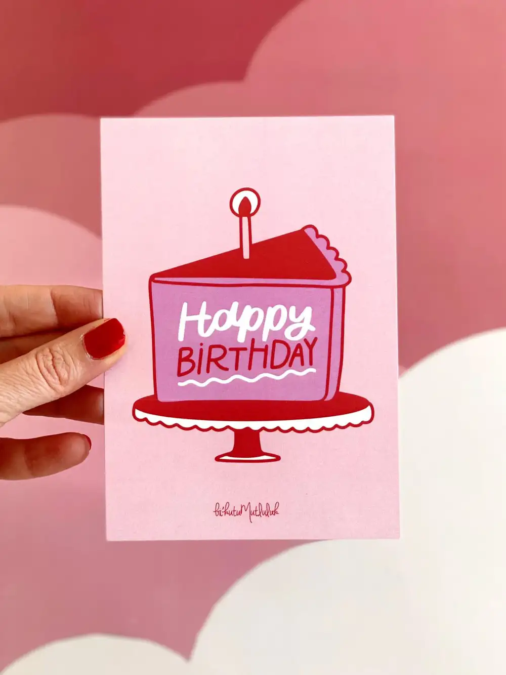 Doğum Günü Keki Motto Kartı Kartpostal