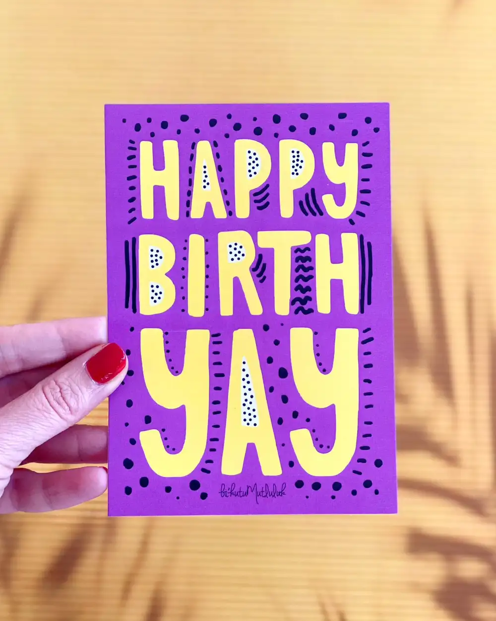 Happy Birthday Yay Doğum Günü Motto Kartı Kartpostal