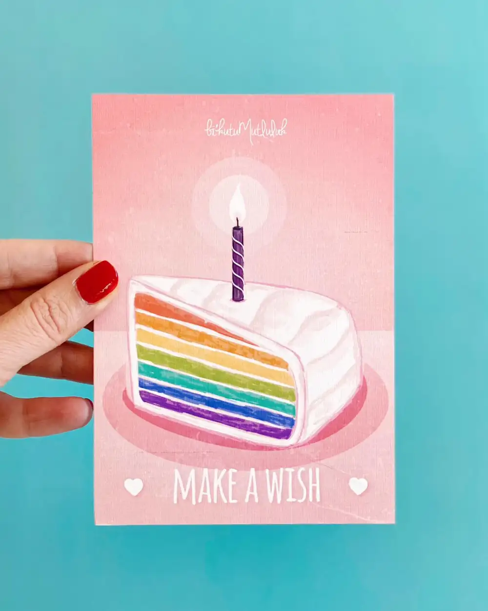 Make A Wish Cake Doğum Günü Motto Kartı Kartpostal