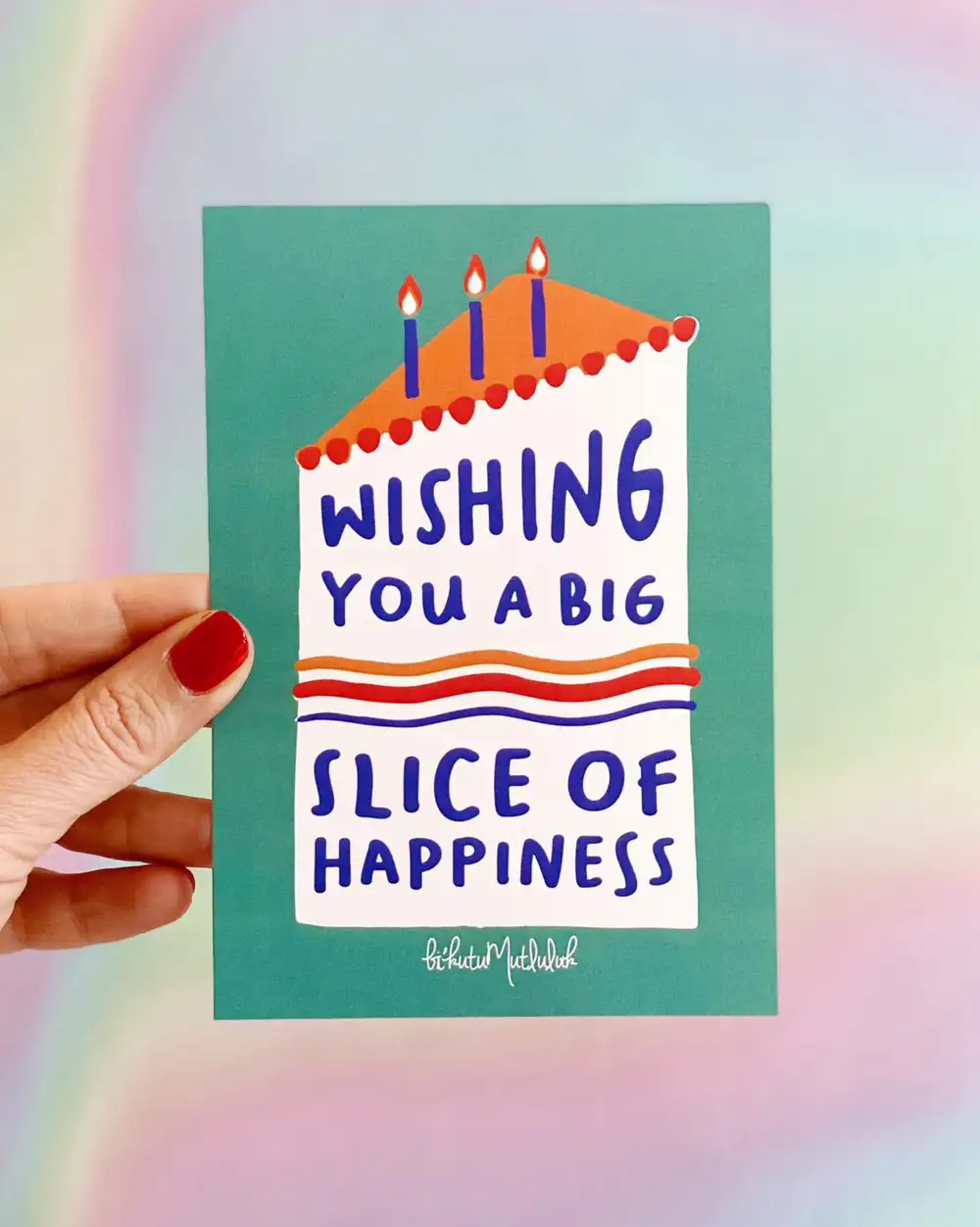Bi Dilim Mutluluk Doğum Günü Motto Kartı Kartpostal