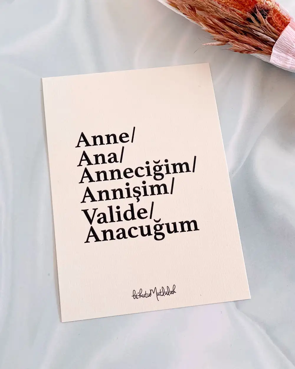 Anneye Sözler Kısa Notlar Hediye Kartı - Annişim