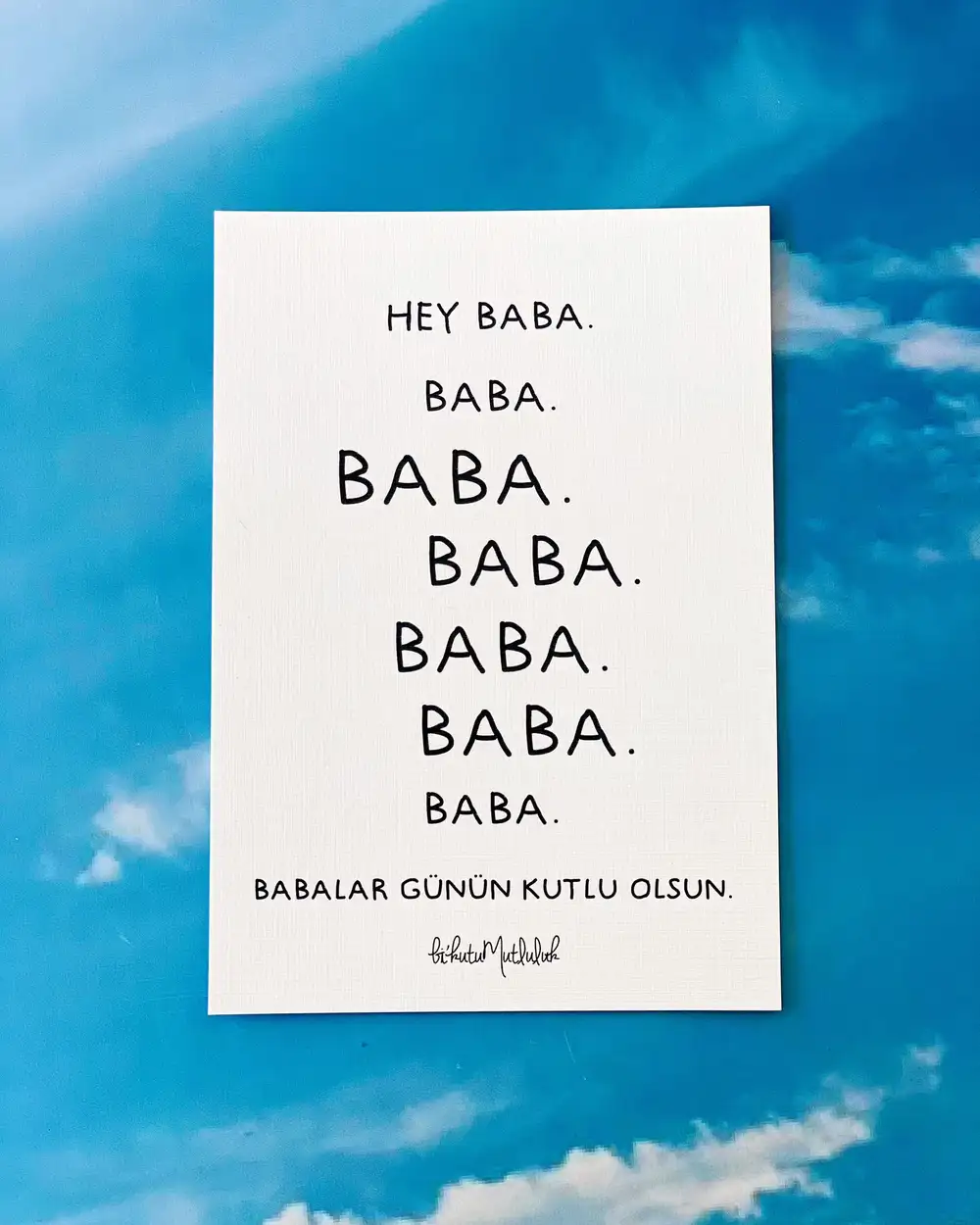 Babaya Sözler Kısa Notlar Hediye Kartı - Hey Baba