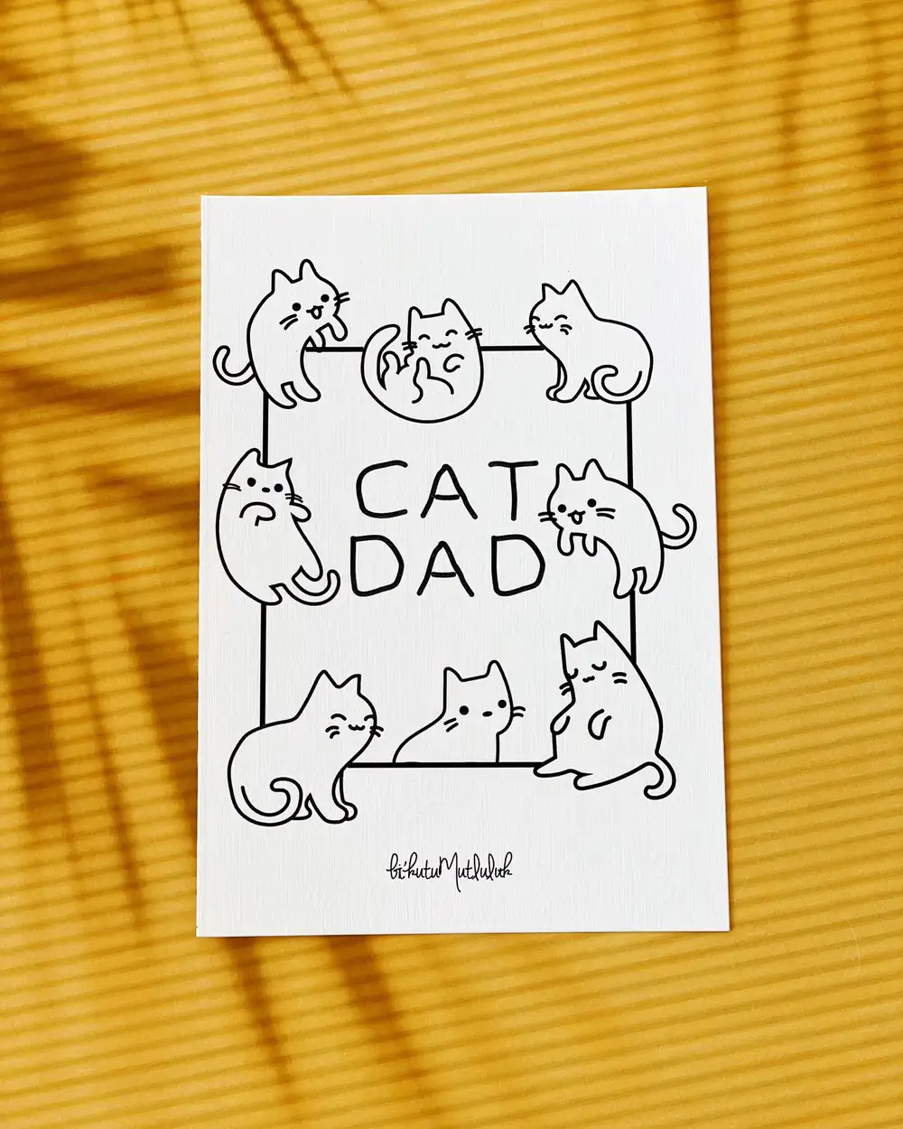 Cat Dad Motto Kartı Kartpostal