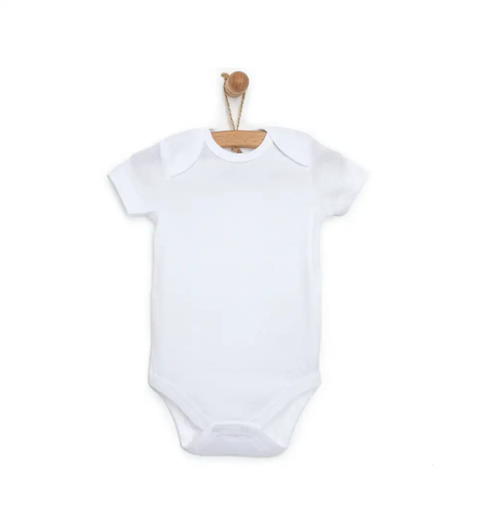 HelloBaby Kısa Kol Unisex Body - Beyaz