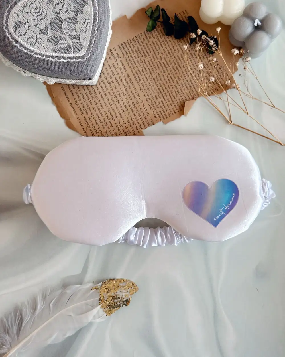Sweet Dreams Hologram Saten Uyku Bandı