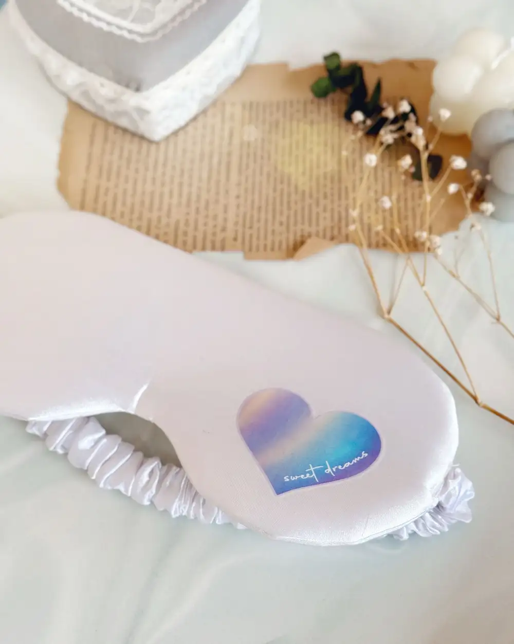 Sweet Dreams Hologram Saten Uyku Bandı