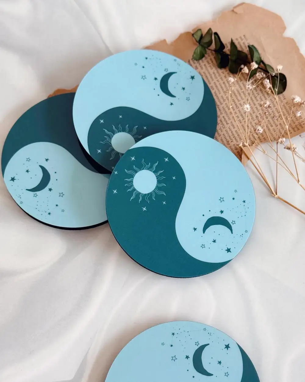 Gece Gündüz Yin Yang Bardak Altlığı